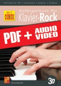 Anfängerkurs für Klavier-Rock in 3D (pdf + mp3 + videos)