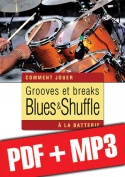 Grooves et breaks blues & shuffle à la batterie (pdf + mp3)