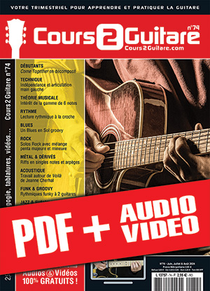 Cours 2 Guitare n°74 (pdf + mp3 + vidéos)