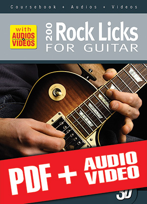 200 Rock Licks for Guitar in 3D (pdf + mp3 + videos)