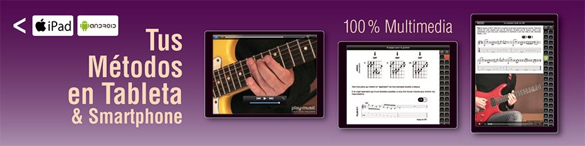 Métodos de guitarra para tableta iPad o Android